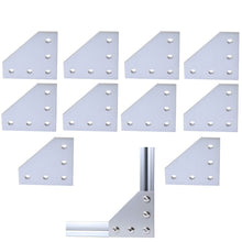 Load image into Gallery viewer, 10pcs/lot 3D Printer Aluminum L Shaped 5 Hole 60x60x4mm Joining Plate for 2020 v-slot/L-slot Aluminum Extrusion
