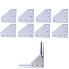 Load image into Gallery viewer, 10pcs/lot 3D Printer Aluminum L Shaped 5 Hole 60x60x4mm Joining Plate for 2020 v-slot/L-slot Aluminum Extrusion
