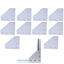 Load image into Gallery viewer, 10pcs/lot 3D Printer Aluminum L Shaped 5 Hole 60x60x4mm Joining Plate for 2020 v-slot/L-slot Aluminum Extrusion
