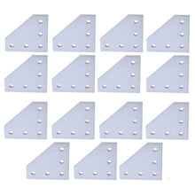 Load image into Gallery viewer, 10pcs/lot 3D Printer Aluminum L Shaped 5 Hole 60x60x4mm Joining Plate for 2020 v-slot/L-slot Aluminum Extrusion
